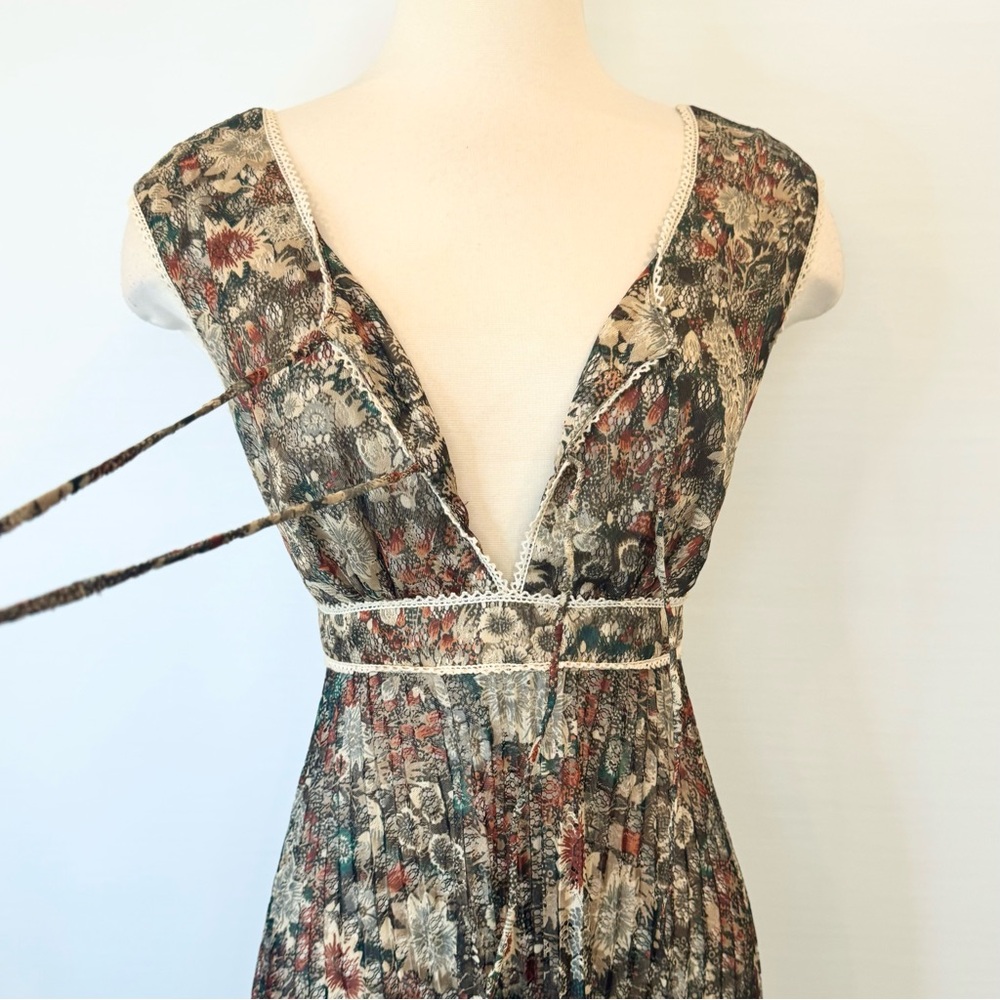 🌺SOLD🌺 Young Edwardian by Arpeja Vintage Floral Prairie Pleated Milkmaid Dress - Picture 2 of 15